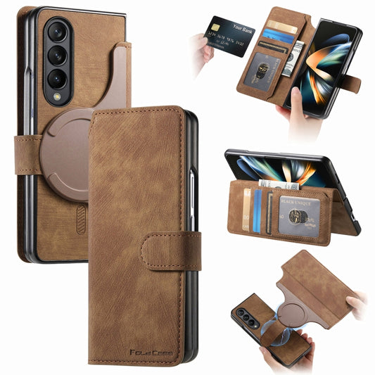 For Samsung Galaxy Z Fold4 CaseNeo MagSafe RFID Anti-theft Retro Leather Phone Case(Brown) - Galaxy Z Fold4 5G Cases by CaseNeo | Online Shopping UK | buy2fix