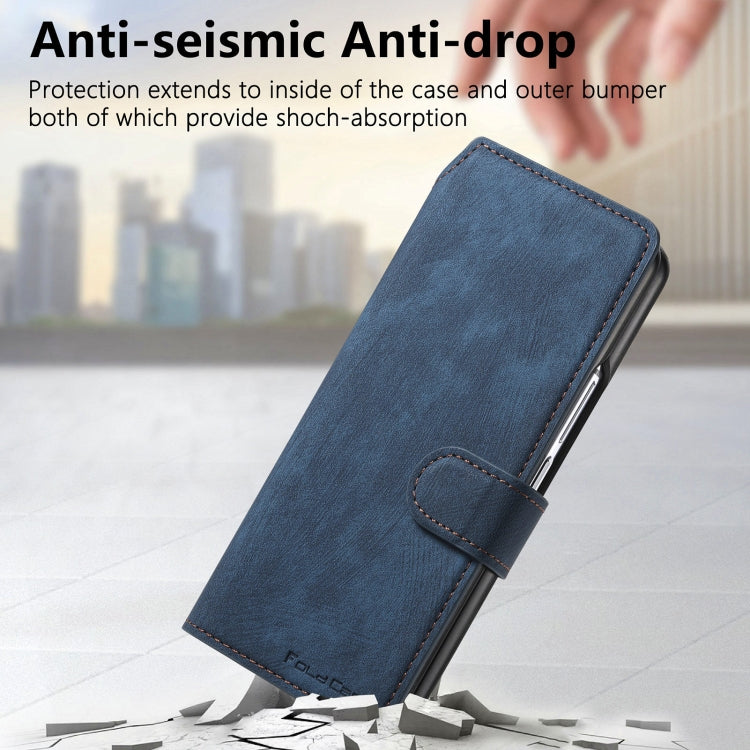 For Samsung Galaxy Z Fold4 CaseNeo MagSafe RFID Anti-theft Retro Leather Phone Case(Blue) - Galaxy Z Fold4 5G Cases by CaseNeo | Online Shopping UK | buy2fix