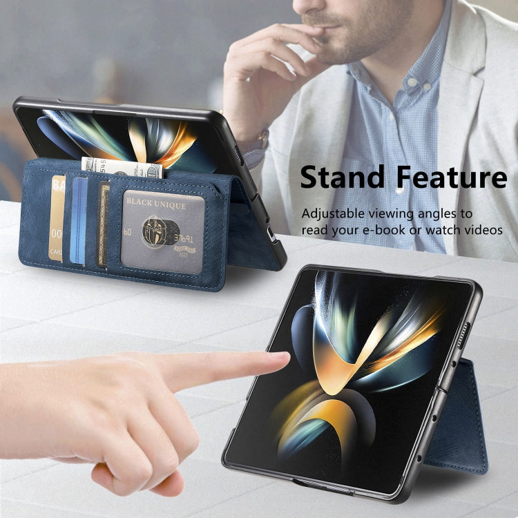 For Samsung Galaxy Z Fold4 CaseNeo MagSafe RFID Anti-theft Retro Leather Phone Case(Blue) - Galaxy Z Fold4 5G Cases by CaseNeo | Online Shopping UK | buy2fix