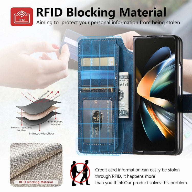 For Samsung Galaxy Z Fold4 CaseNeo MagSafe RFID Anti-theft Retro Leather Phone Case(Blue) - Galaxy Z Fold4 5G Cases by CaseNeo | Online Shopping UK | buy2fix