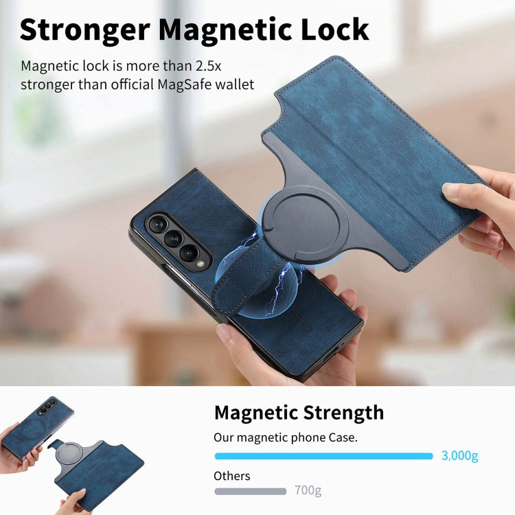 For Samsung Galaxy Z Fold4 CaseNeo MagSafe RFID Anti-theft Retro Leather Phone Case(Blue) - Galaxy Z Fold4 5G Cases by CaseNeo | Online Shopping UK | buy2fix