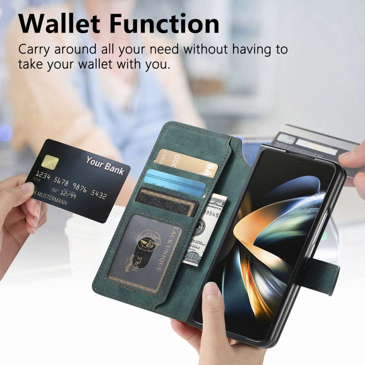 For Samsung Galaxy Z Fold4 CaseNeo MagSafe RFID Anti-theft Retro Leather Phone Case(Green) - Galaxy Z Fold4 5G Cases by CaseNeo | Online Shopping UK | buy2fix