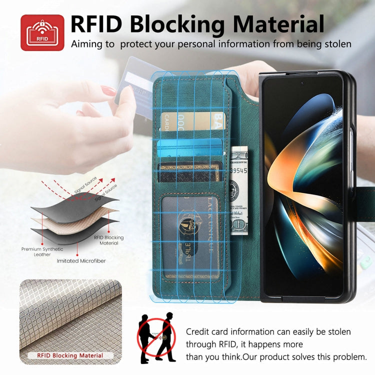 For Samsung Galaxy Z Fold4 CaseNeo MagSafe RFID Anti-theft Retro Leather Phone Case(Green) - Galaxy Z Fold4 5G Cases by CaseNeo | Online Shopping UK | buy2fix