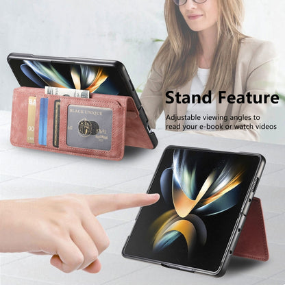 For Samsung Galaxy Z Fold4 CaseNeo MagSafe RFID Anti-theft Retro Leather Phone Case(Pink) - Galaxy Z Fold4 5G Cases by CaseNeo | Online Shopping UK | buy2fix