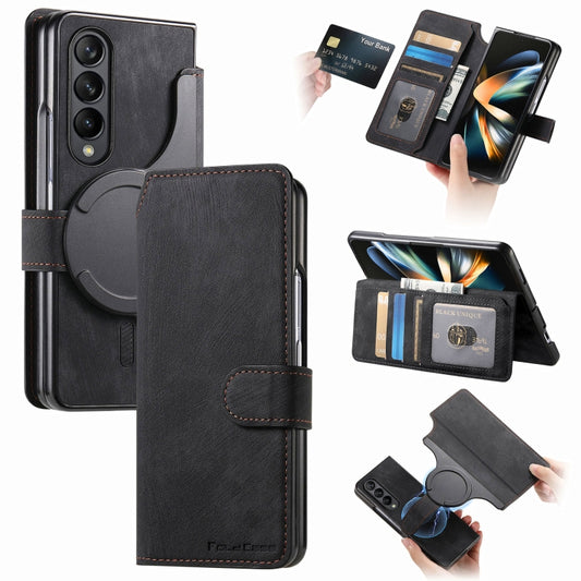 For Samsung Galaxy Z Fold3 CaseNeo MagSafe RFID Anti-theft Retro Leather Phone Case(Black) - Galaxy Phone Cases by CaseNeo | Online Shopping UK | buy2fix
