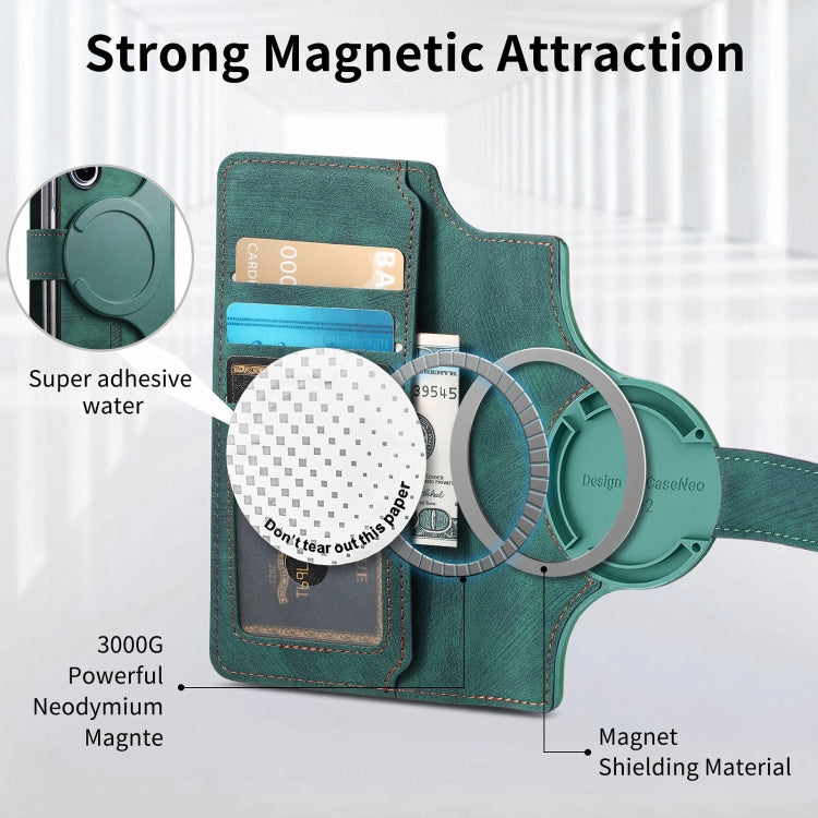 For Samsung Galaxy Z Fold3 CaseNeo MagSafe RFID Anti-theft Retro Leather Phone Case(Green) - Galaxy Phone Cases by CaseNeo | Online Shopping UK | buy2fix