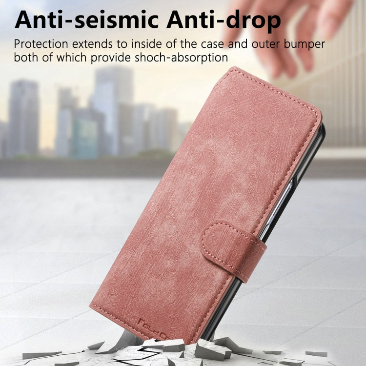 For Samsung Galaxy Z Fold3 CaseNeo MagSafe RFID Anti-theft Retro Leather Phone Case(Pink) - Galaxy Phone Cases by CaseNeo | Online Shopping UK | buy2fix