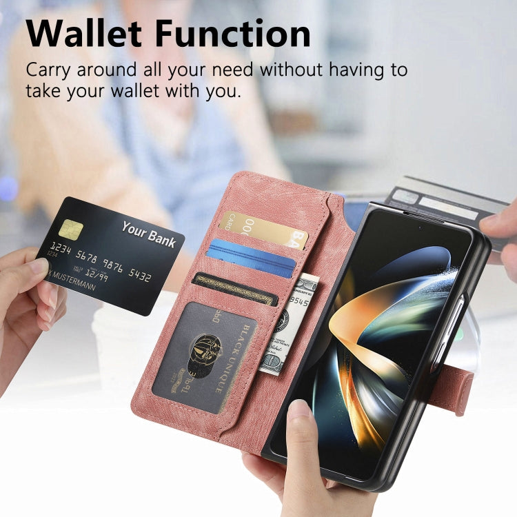 For Samsung Galaxy Z Fold3 CaseNeo MagSafe RFID Anti-theft Retro Leather Phone Case(Pink) - Galaxy Phone Cases by CaseNeo | Online Shopping UK | buy2fix