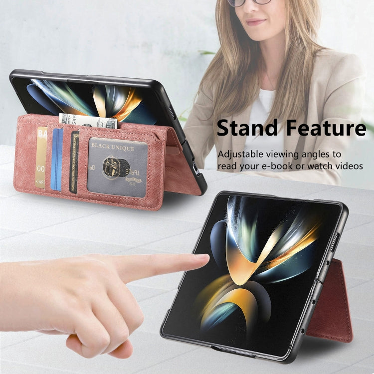 For Samsung Galaxy Z Fold3 CaseNeo MagSafe RFID Anti-theft Retro Leather Phone Case(Pink) - Galaxy Phone Cases by CaseNeo | Online Shopping UK | buy2fix