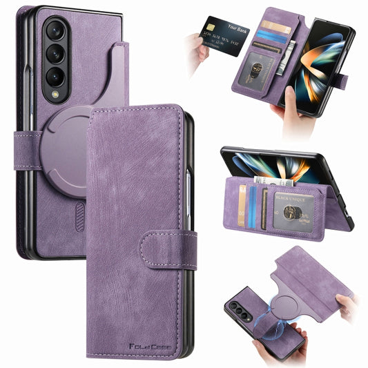 For Samsung Galaxy Z Fold3 CaseNeo MagSafe RFID Anti-theft Retro Leather Phone Case(Purple) - Galaxy Phone Cases by CaseNeo | Online Shopping UK | buy2fix