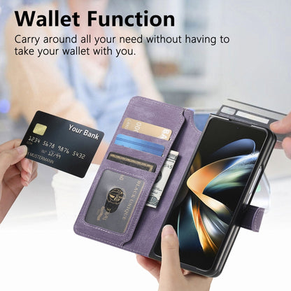 For Samsung Galaxy Z Fold3 CaseNeo MagSafe RFID Anti-theft Retro Leather Phone Case(Purple) - Galaxy Phone Cases by CaseNeo | Online Shopping UK | buy2fix