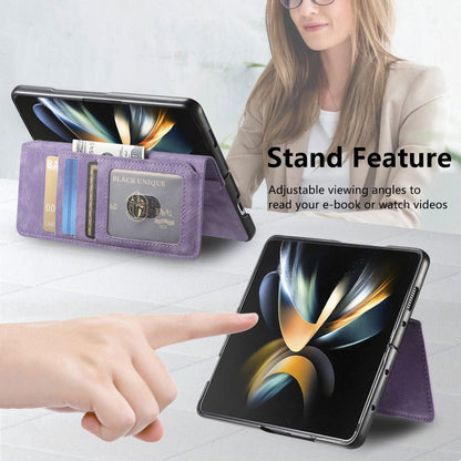 For Samsung Galaxy Z Fold3 CaseNeo MagSafe RFID Anti-theft Retro Leather Phone Case(Purple) - Galaxy Phone Cases by CaseNeo | Online Shopping UK | buy2fix