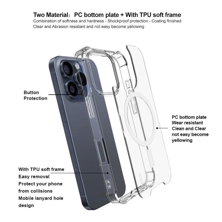 For iPhone 16 Pro Max IMAK Space Shield PC + TPU Airbag Shockproof MagSafe Phone Case(Transparent) by imak