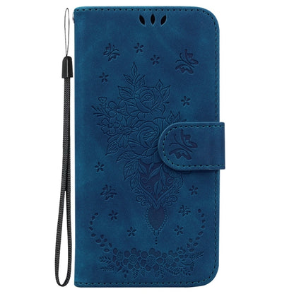 For Samsung Galaxy S25+ 5G Butterfly Rose Embossed Leather Phone Case(Blue) by buy2fix