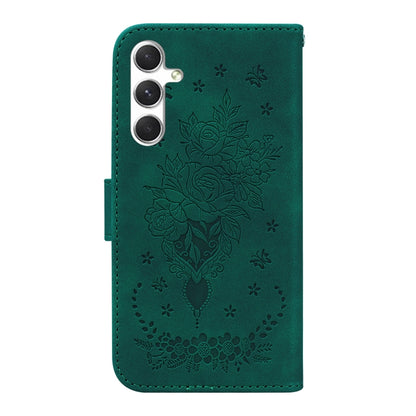 For Samsung Galaxy S25+ 5G Butterfly Rose Embossed Leather Phone Case(Green) by buy2fix