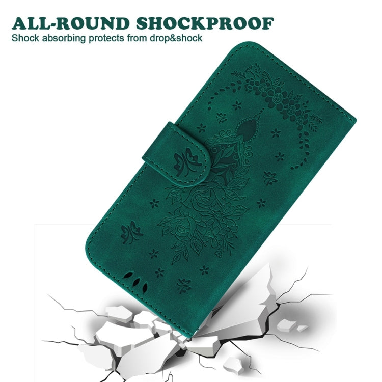 For Samsung Galaxy S25+ 5G Butterfly Rose Embossed Leather Phone Case(Green) by buy2fix
