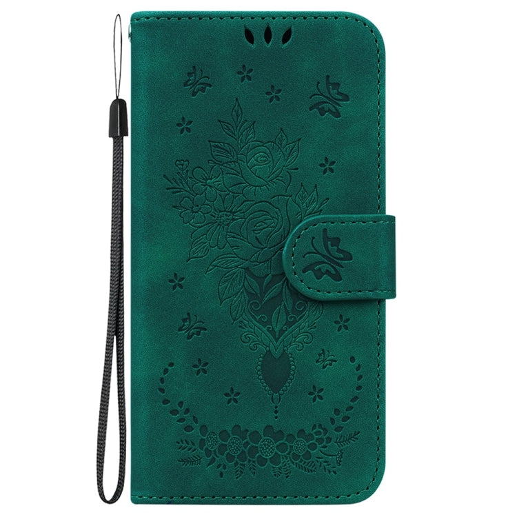 For Samsung Galaxy S25 Ultra 5G Butterfly Rose Embossed Leather Phone Case(Green) by buy2fix