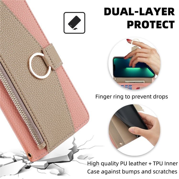 For iPhone 16 Pro Max Crossbody Litchi Texture Leather Phone Case(Pink) by buy2fix