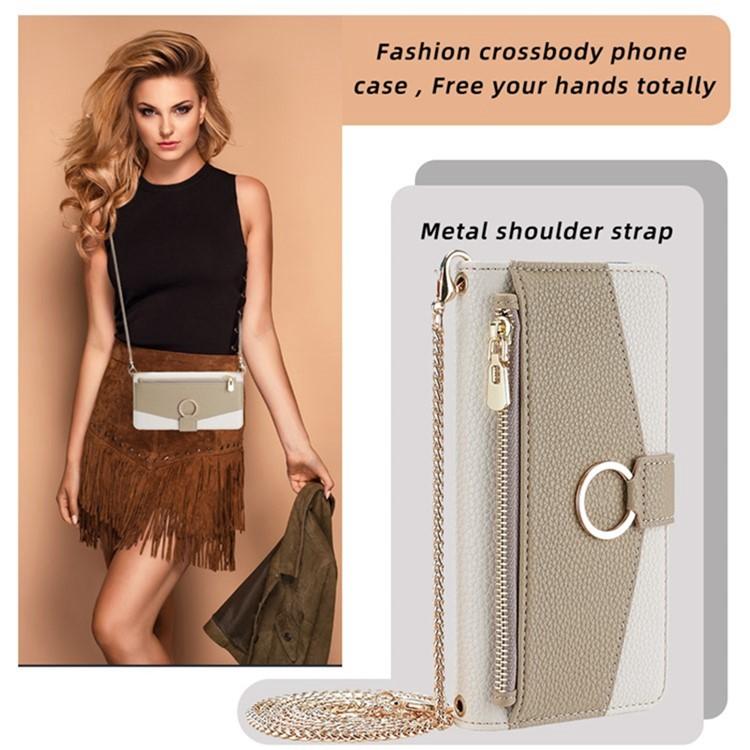For iPhone 16e Crossbody Litchi Texture Leather Phone Case(White) - iPhone 16e Cases by buy2fix | Online Shopping UK | buy2fix
