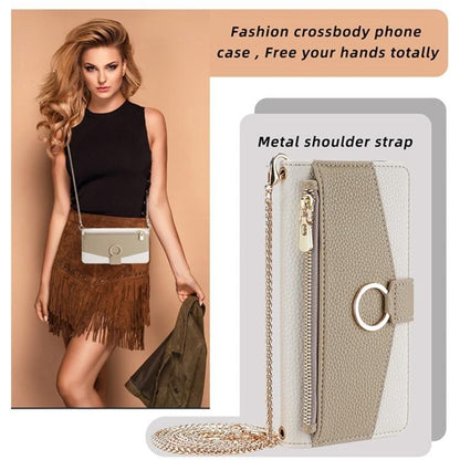 For iPhone 16e Crossbody Litchi Texture Leather Phone Case(White) - iPhone 16e Cases by buy2fix | Online Shopping UK | buy2fix