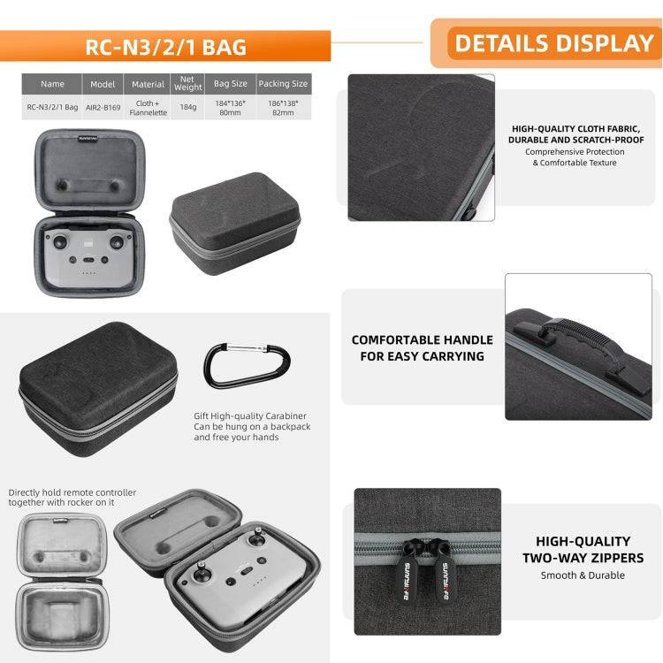 Sunnylife Carrying Case Bag, Model:B657 For DJI RC 2 / 1 Control Bag - Backpacks & Bags by Sunnylife | Online Shopping UK | buy2fix