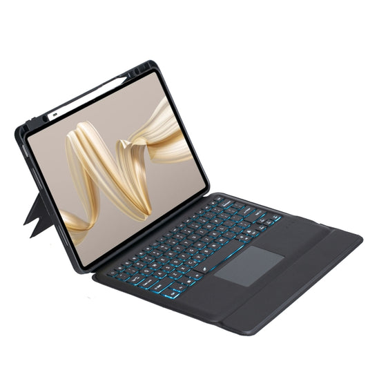 For Huawei MatePad Pro 12.2 2024 Detachable Backlit Bluetooth Keyboard Leather Case with Touchpad(Black) - For Huawei by buy2fix | Online Shopping UK | buy2fix