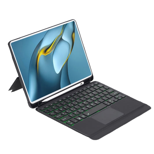 For Huawei MatePad Pro 10.8 2021 / 2019 Detachable Backlit Bluetooth Keyboard Leather Case with Touchpad(Black) - For Huawei by buy2fix | Online Shopping UK | buy2fix