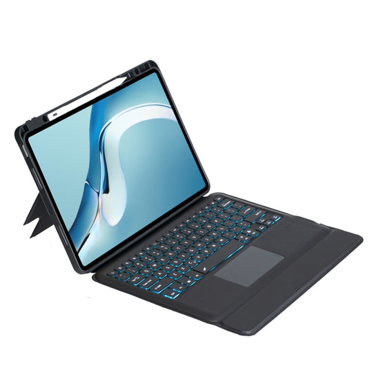 For Huawei MatePad Pro 12.6 2021 Detachable Backlit Bluetooth Keyboard Leather Case with Touchpad(Black) - Huawei Keyboard by buy2fix | Online Shopping UK | buy2fix