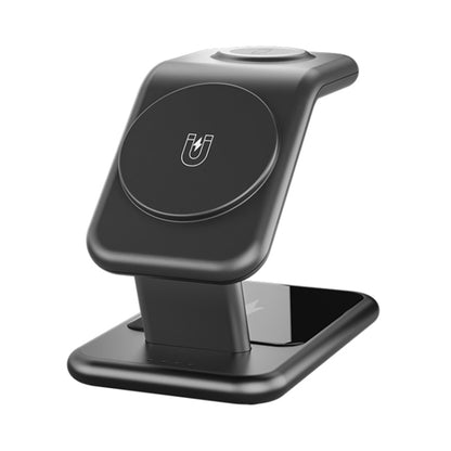 Y10 15W 3 in 1 Magnetic Wireless Charger Stand(Black) - Wireless Charger by buy2fix | Online Shopping UK | buy2fix
