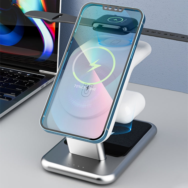Y10 15W 3 in 1 Magnetic Wireless Charger Stand(Black) - Wireless Charger by buy2fix | Online Shopping UK | buy2fix