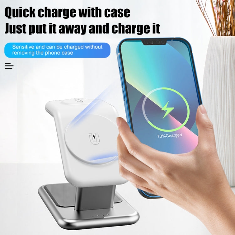 Y10 15W 3 in 1 Magnetic Wireless Charger Stand(White) - Wireless Charger by buy2fix | Online Shopping UK | buy2fix