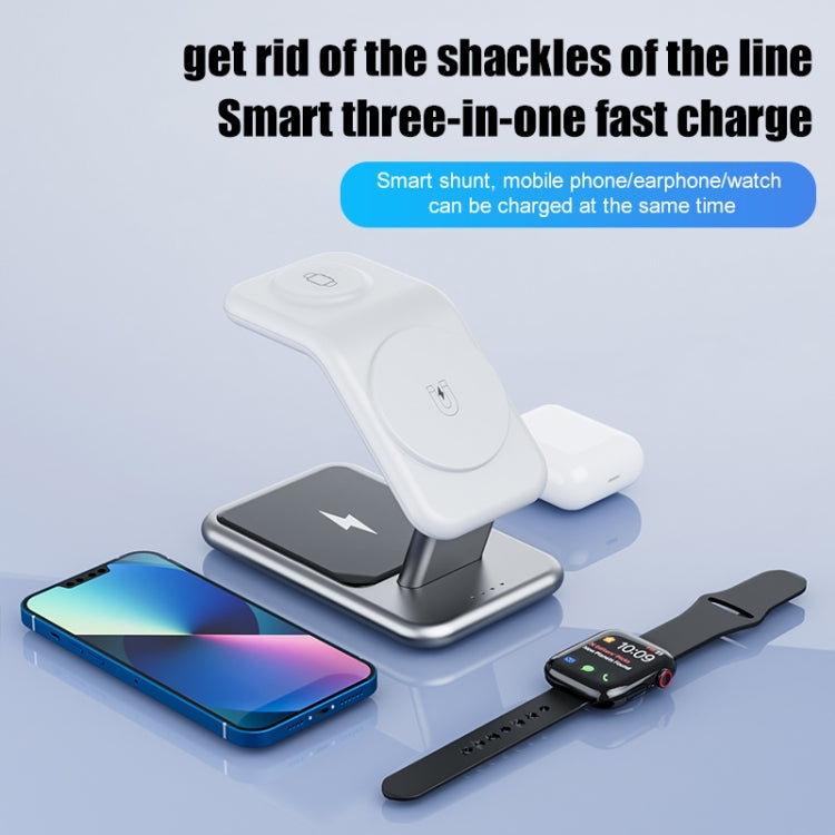 Y10 15W 3 in 1 Magnetic Wireless Charger Stand(White) - Wireless Charger by buy2fix | Online Shopping UK | buy2fix