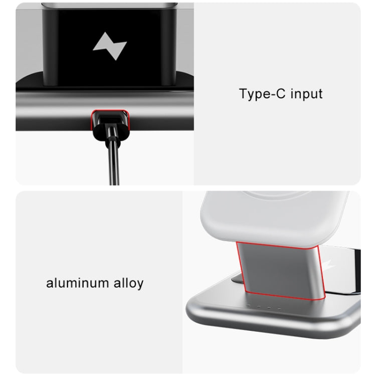 Y10 15W 3 in 1 Magnetic Wireless Charger Stand(Black) - Wireless Charger by buy2fix | Online Shopping UK | buy2fix