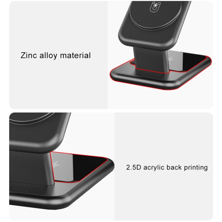 Y10 15W 3 in 1 Magnetic Wireless Charger Stand(Black) - Wireless Charger by buy2fix | Online Shopping UK | buy2fix