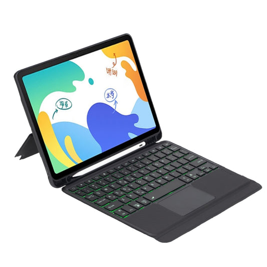 For Honor V6 / Tablet V7 Detachable Backlit Bluetooth Keyboard Leather Case with Touchpad(Black) - Huawei Keyboard by buy2fix | Online Shopping UK | buy2fix