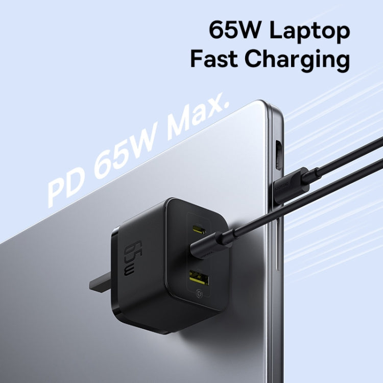 Baseus PD65W USB and 2 USB-C / Type-C Fast Charger With 1m Type-C Cable, Plug Type:UK Plug(Black) - USB Charger by Baseus | Online Shopping UK | buy2fix