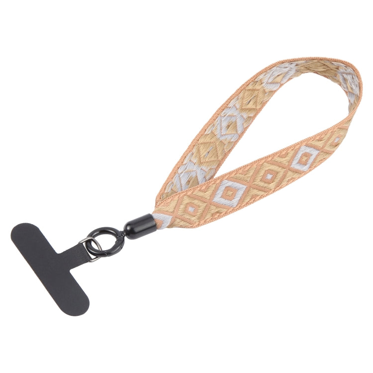 Retro Ethnic Style Mobile Phone Anti-lost Wrist Strap Lanyard Short Lanyard(Khaki) - Lanyards & Wrist Straps by buy2fix | Online Shopping UK | buy2fix