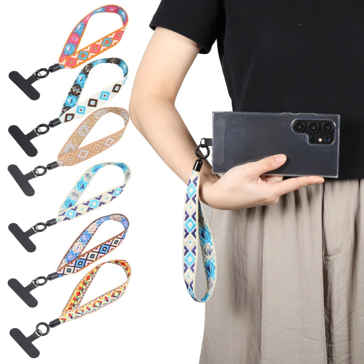 Retro Ethnic Style Mobile Phone Anti-lost Wrist Strap Lanyard Short Lanyard(Dark Blue) - Lanyards & Wrist Straps by buy2fix | Online Shopping UK | buy2fix