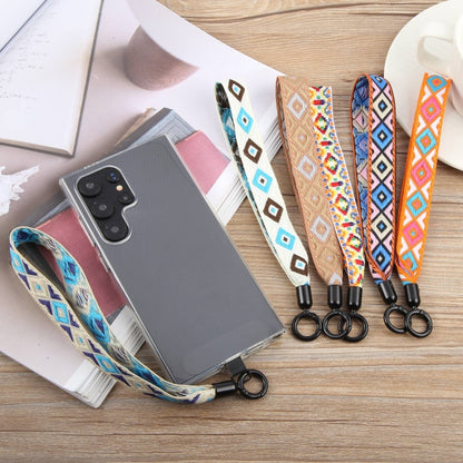 Retro Ethnic Style Mobile Phone Anti-lost Wrist Strap Lanyard Short Lanyard(Creamy White) - Lanyards & Wrist Straps by buy2fix | Online Shopping UK | buy2fix