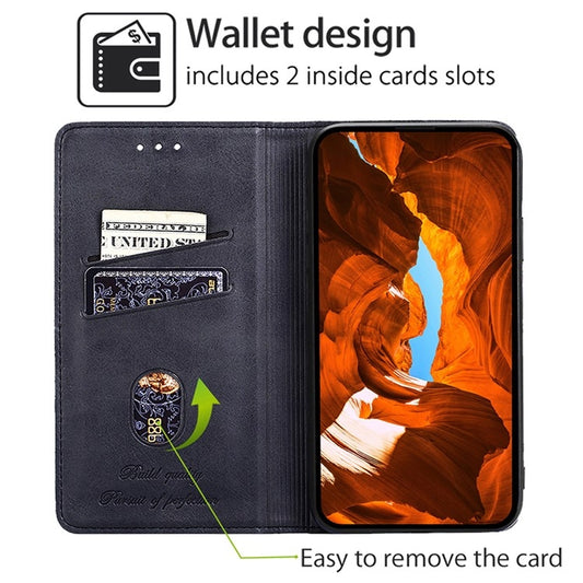 For iPhone 16 Plus Cow Texture Magnetic Leather Phone Case(Black) - iPhone 16 Plus Cases by buy2fix | Online Shopping UK | buy2fix