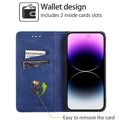 For iPhone 16 Pro Cow Texture Magnetic Leather Phone Case(Blue) - iPhone 16 Pro Cases by buy2fix | Online Shopping UK | buy2fix