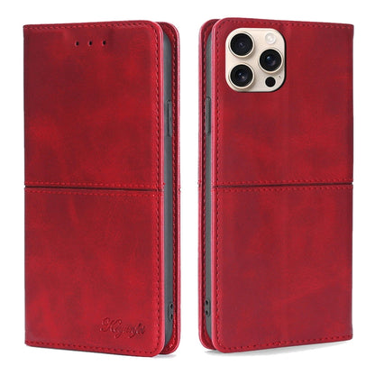 For iPhone 16 Pro Max Cow Texture Magnetic Leather Phone Case(Red) by buy2fix