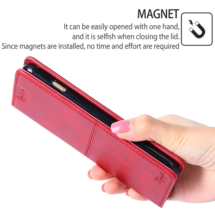 For iPhone 16 Pro Max Cow Texture Magnetic Leather Phone Case(Red) by buy2fix
