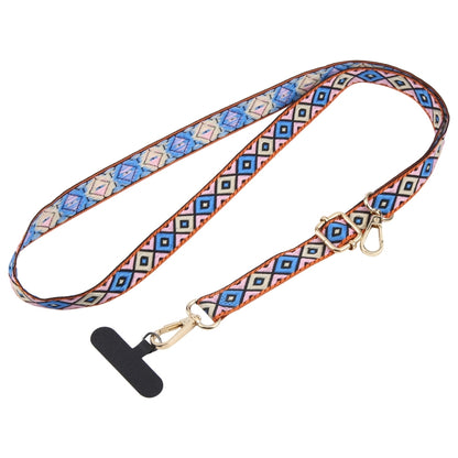 Retro Ethnic Style Crossbody Long Lanyard Mobile Phone Anti-lost Neck Lanyard(Dark Blue) - Lanyards & Wrist Straps by buy2fix | Online Shopping UK | buy2fix