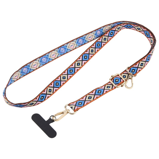 Retro Ethnic Style Crossbody Long Lanyard Mobile Phone Anti-lost Neck Lanyard(Dark Blue) - Lanyards & Wrist Straps by buy2fix | Online Shopping UK | buy2fix