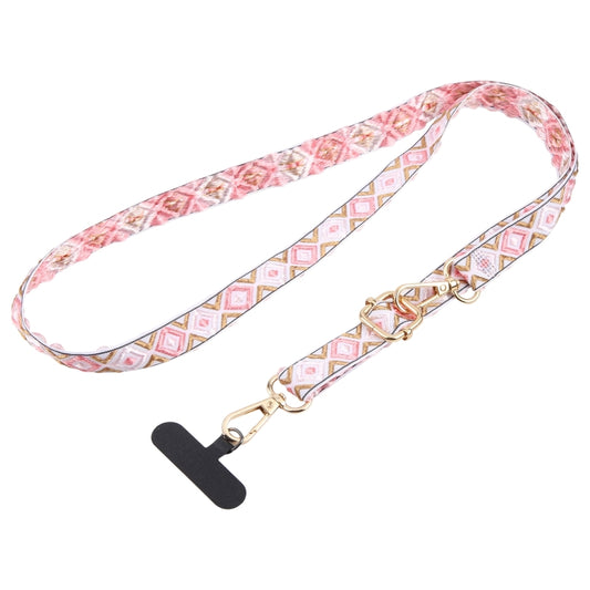 Retro Ethnic Style Crossbody Long Lanyard Mobile Phone Anti-lost Neck Lanyard(Pink) - Lanyards & Wrist Straps by buy2fix | Online Shopping UK | buy2fix