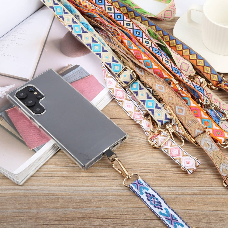 Retro Ethnic Style Crossbody Long Lanyard Mobile Phone Anti-lost Neck Lanyard(Blue) - Lanyards & Wrist Straps by buy2fix | Online Shopping UK | buy2fix
