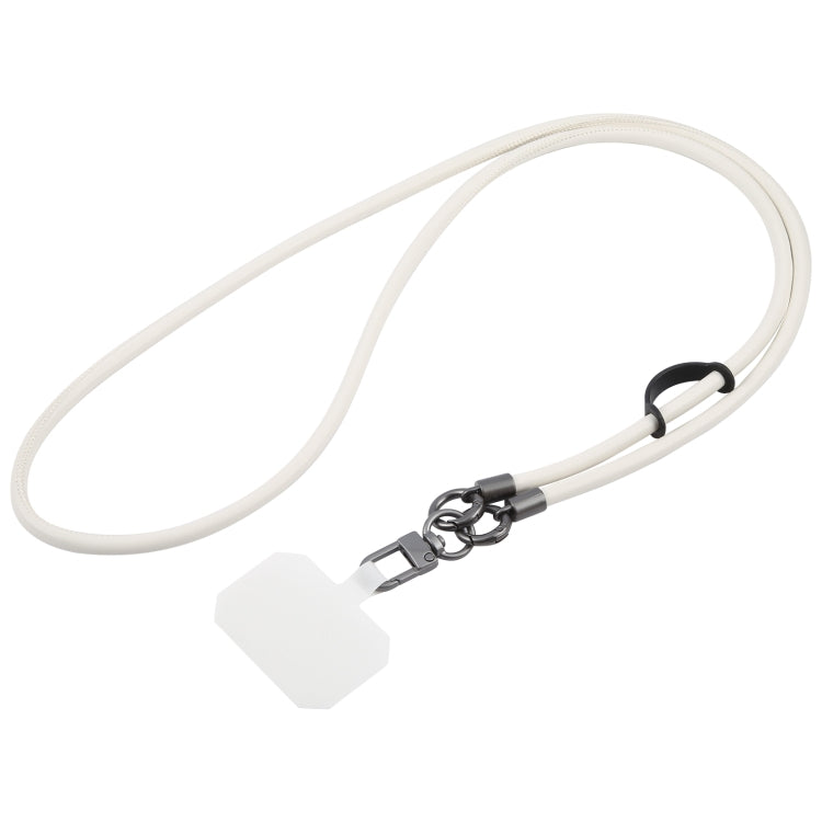 Leather Crossbody Phone Lanyard Anti-lost Long Lanyard(White) - Lanyards & Wrist Straps by buy2fix | Online Shopping UK | buy2fix