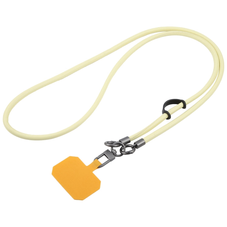 Leather Crossbody Phone Lanyard Anti-lost Long Lanyard(Yellow) - Lanyards & Wrist Straps by buy2fix | Online Shopping UK | buy2fix