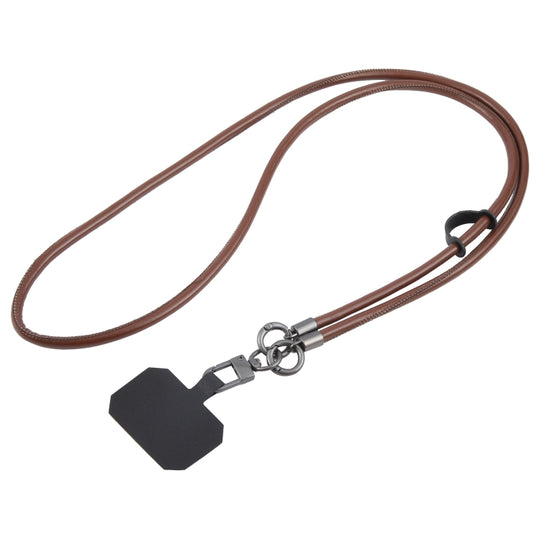 Leather Crossbody Phone Lanyard Anti-lost Long Lanyard(Brown)
